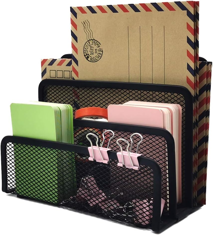 Black Metal Organizer Bins for Bookkeeper - 1 Piece Storage Solution