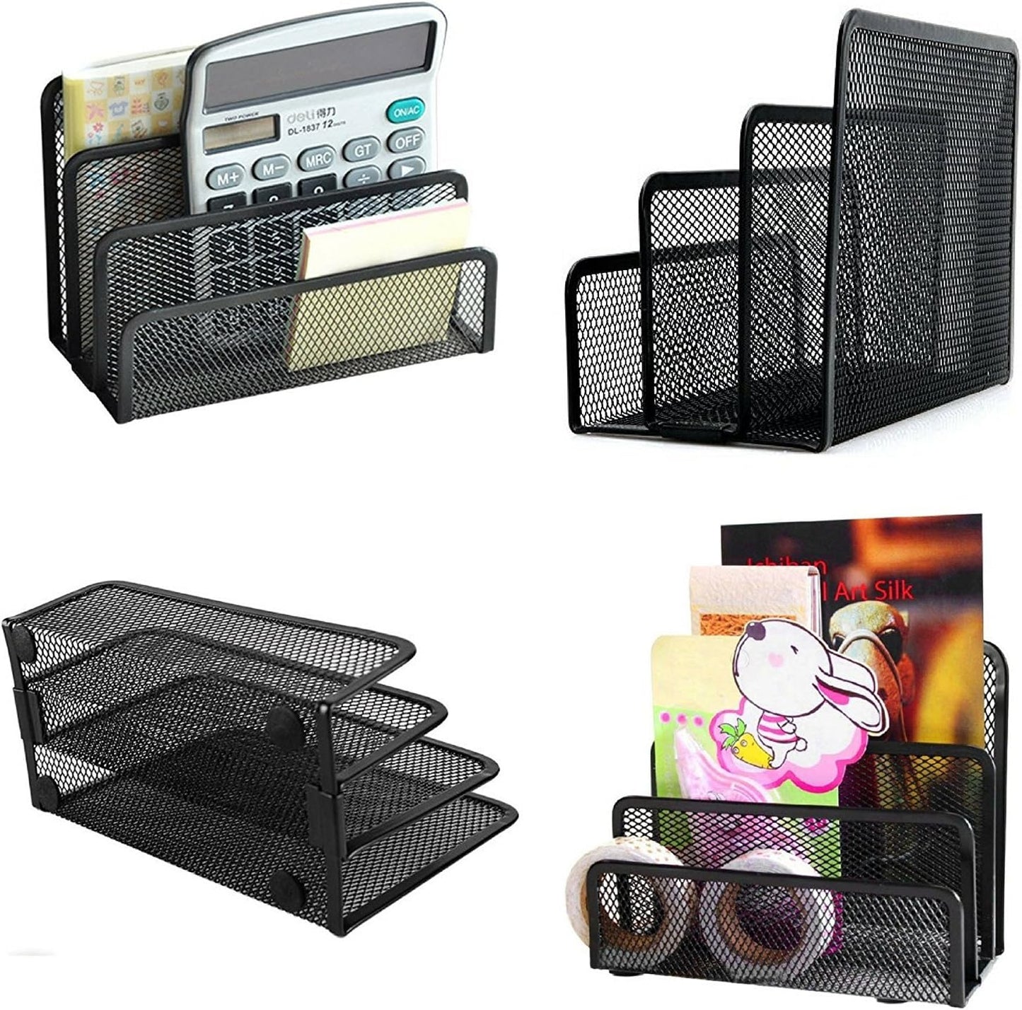 Black Metal Organizer Bins for Bookkeeper - 1 Piece Storage Solution