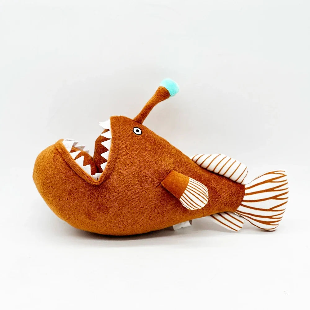 Anglerfish Plush  Humpback Angler Fish Plush Toy, Black Sea Devil Plush, Deep Sea Fish Stuffed Animal (19cm)