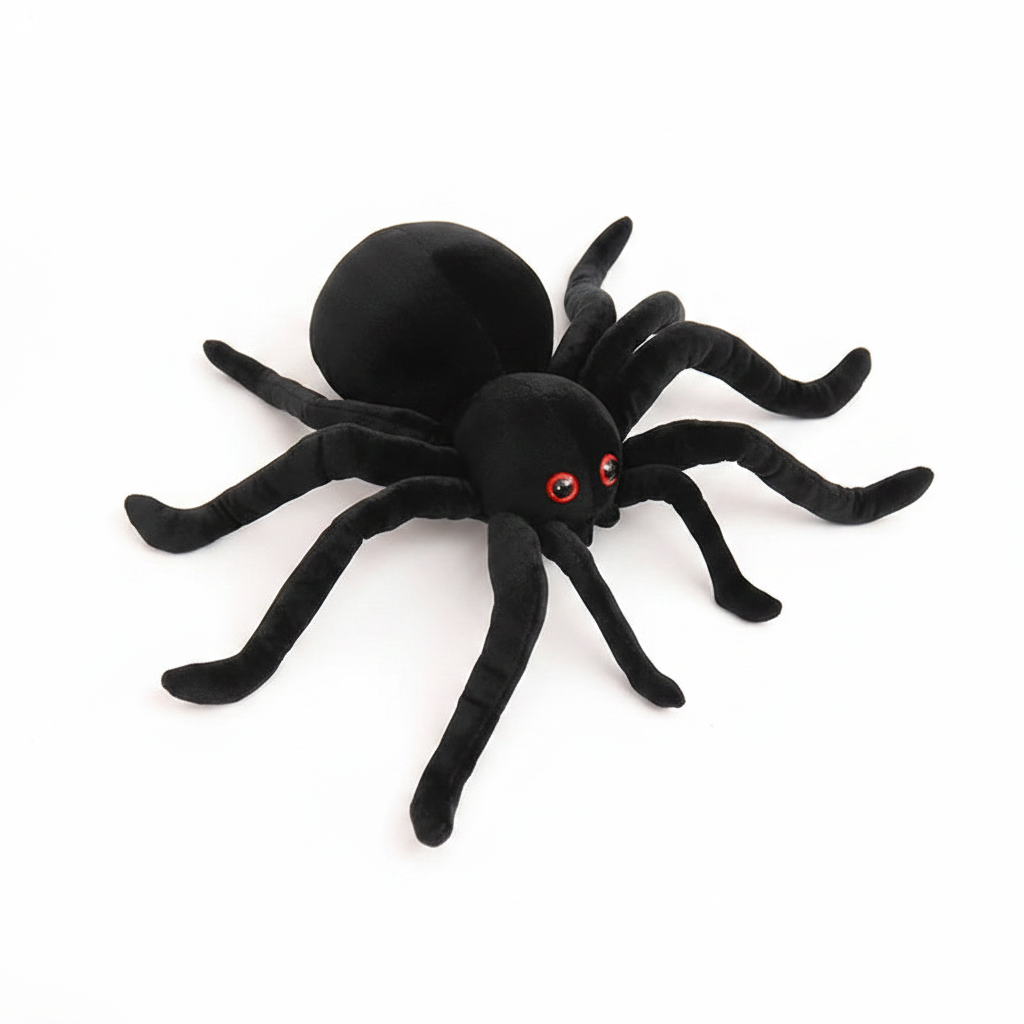 Black House Spider Plush Toy  Badumna insignis Stuffed Spider  Creepy Cute Decor Gift 20cm