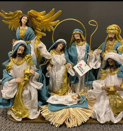 Christmas Religious Handmade Nativity Set Scene with Manger - 30-45 cm