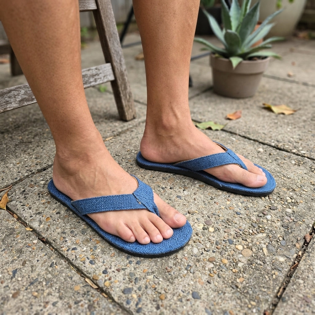 Blue Hemp Flip Flops – Vegan Plastic-Free Summer Sandals