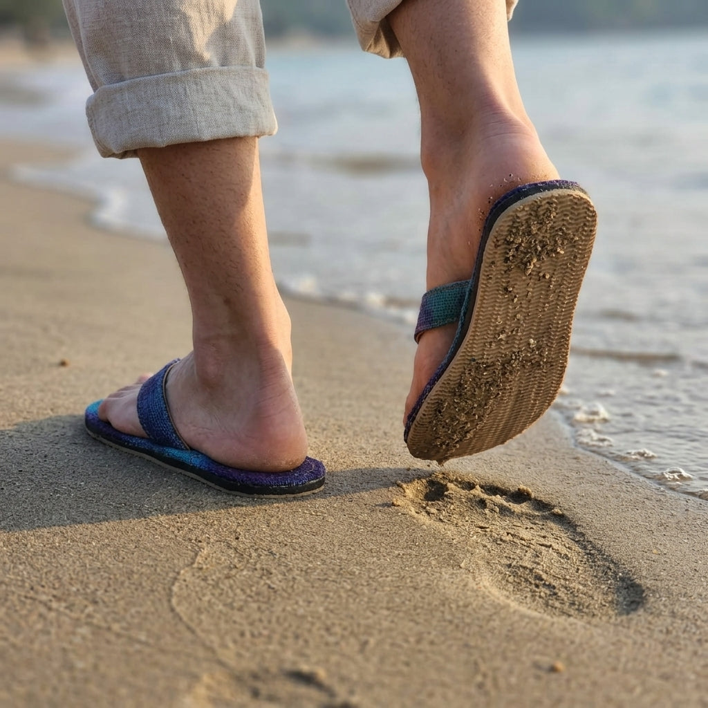 Blue Dye Hemp Flip Flops – Blue & Tie Dye Vegan Summer Sandals