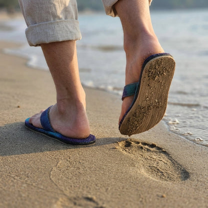 Blue Dye Hemp Flip Flops – Blue & Tie Dye Vegan Summer Sandals