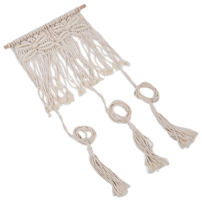 Boho Hat Wall Hanging Rack Cotton Rope Woven Bohemian Caps Holder for Home Office StudioType A