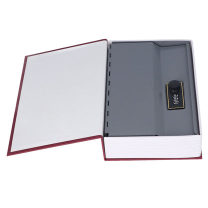 Book Safe Case Simulation Portable Safe Storage Box with Combination Lock for Bank Cards Jewelry Money Red