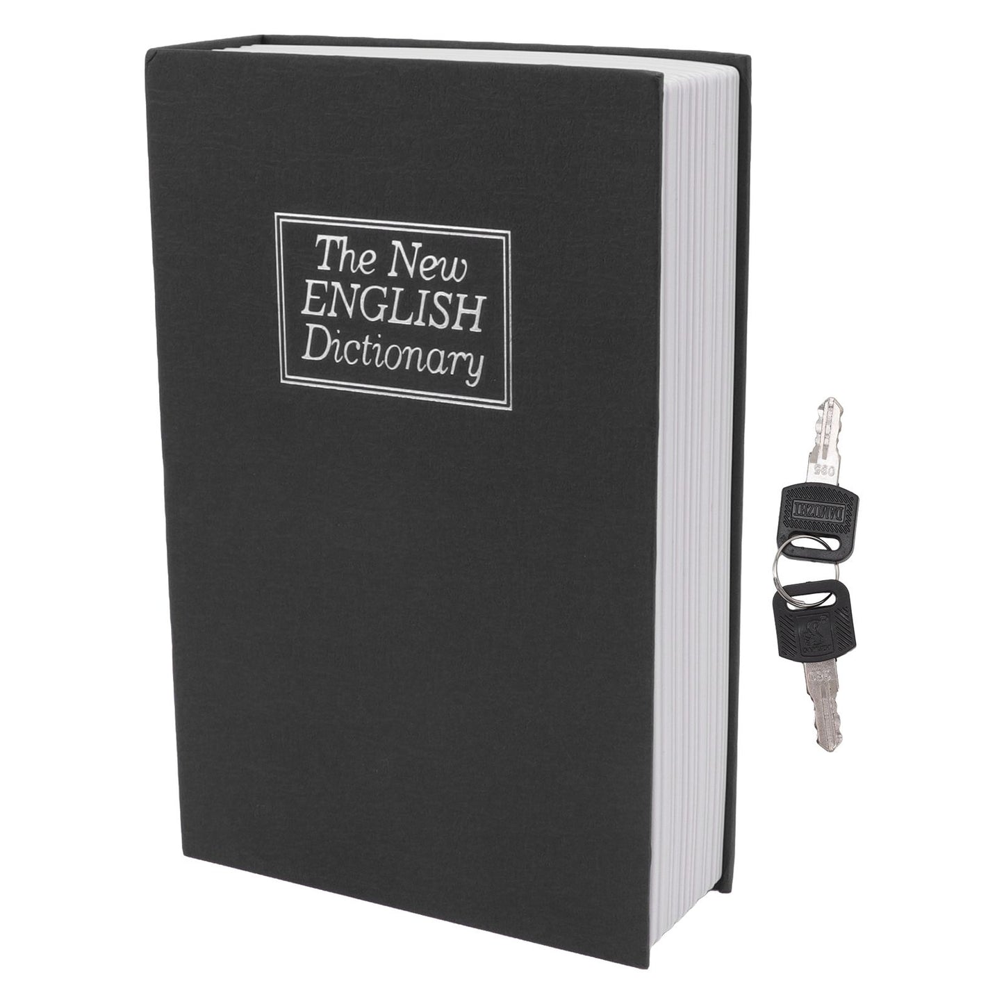 Book Safe Simulation Book Safe Box Portable Money Storing Box with Lock Key for Birthday Gift Black
