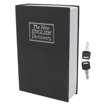 Book Safe Simulation Book Safe Box Portable Money Storing Box with Lock Key for Birthday Gift Black