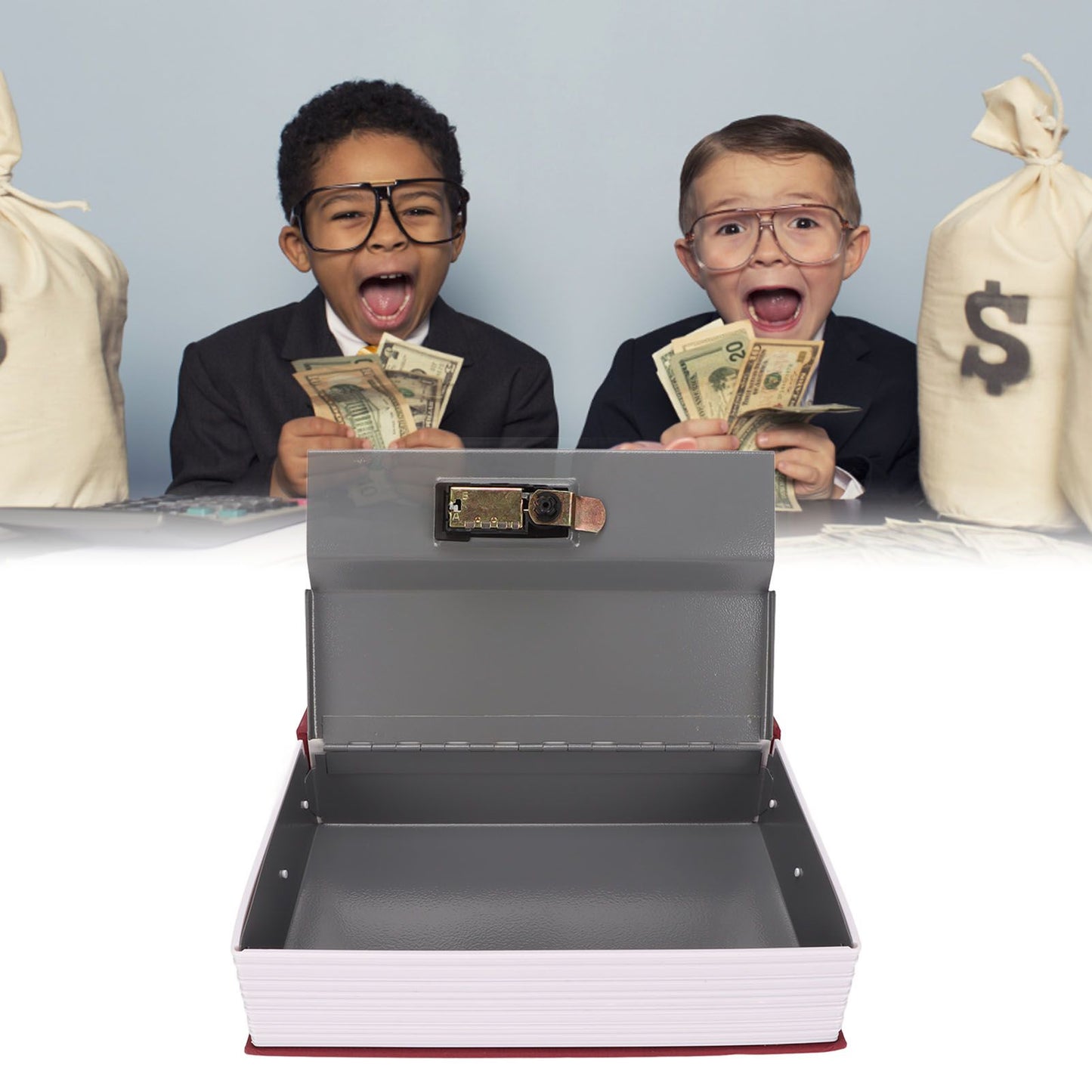 Book Safe Small Diversion Book Safe Storage Lock Box Money Coins Cards Hiding Box with Combination Lock Red