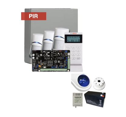 Bosch Solution 4000 Alarm Kit with ICP-SOL4-P Control Panel, IUI-SOL-ICON Keypad, 3x PIR Detectors, and Siren Kit - K4000-3PIR-ICON