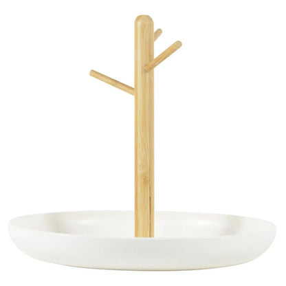 Branch Tray Desktop Storage Organizer Key Holder Rack for Living Room Entryway - White