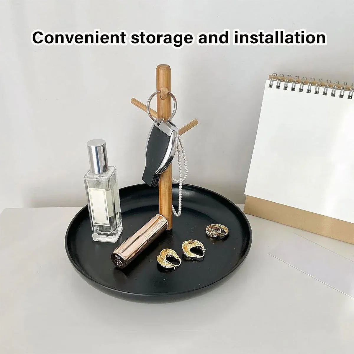 Branch Tray Desktop Storage Organizer Key Holder Rack for Living Room Entryway - White