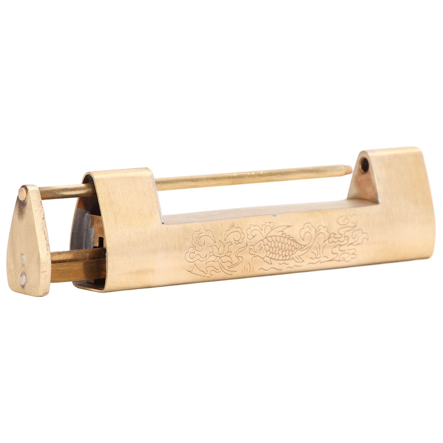 Brass Antique Padlock 8cm Spacing Delicate Chinese Old Style Jewelry Box Padlock with Key