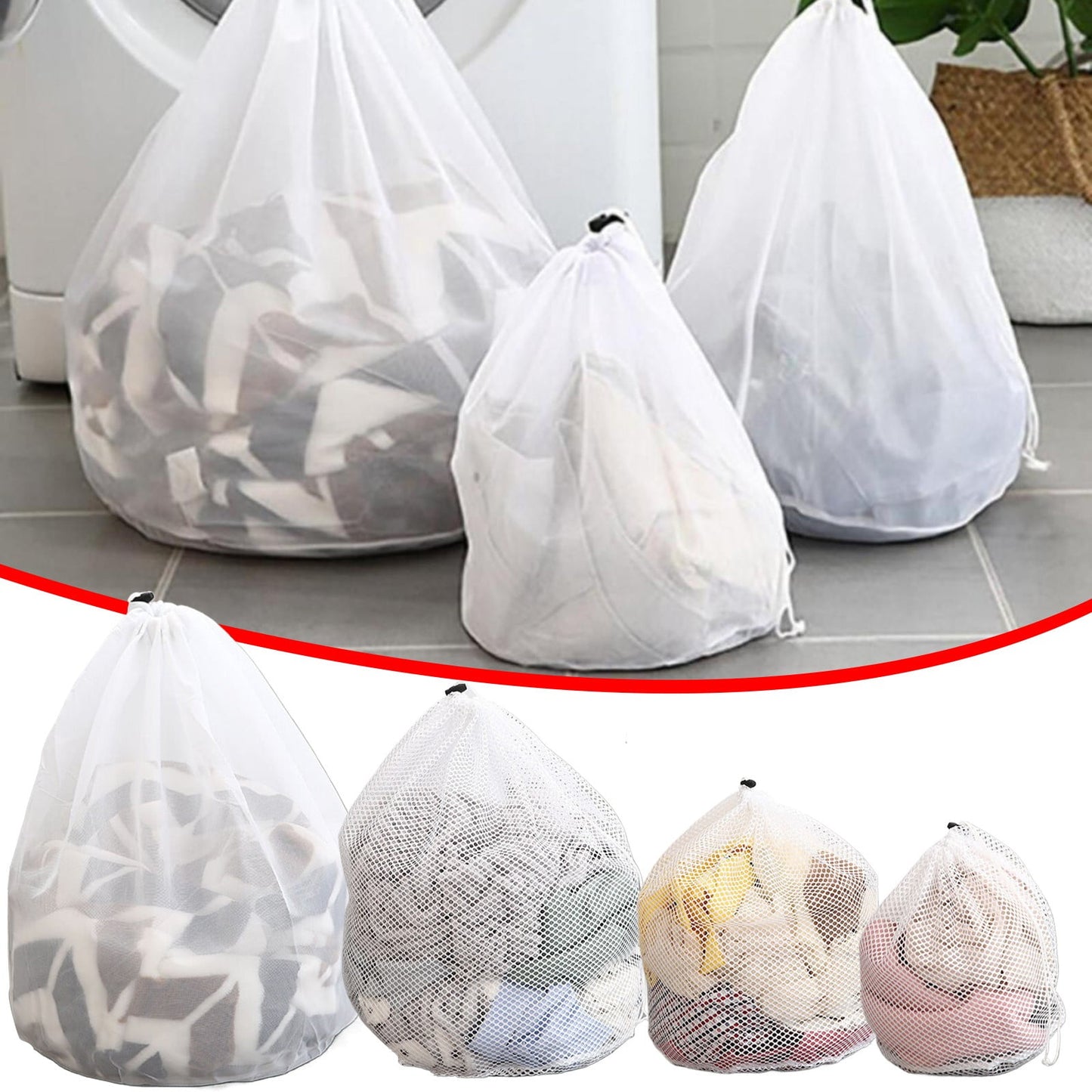Breathable Storage Sack,Drawstring Laundry Bags,Heavy-Duty Nylon Drawstring Bag,Large Nylon Mesh Gift Dishwasher Bag with Sliding Drawstring for Laundry Jewelry Gifts Wedding Favor Home(30x40cm) 30x40cm