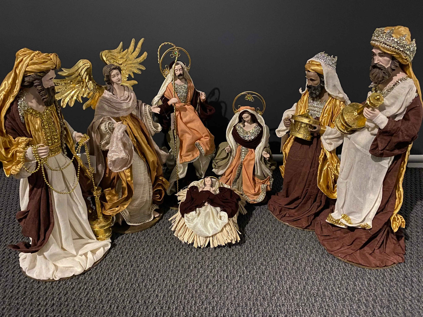 Christmas Religious Handmade Nativity Set with Manger - 35-50cm