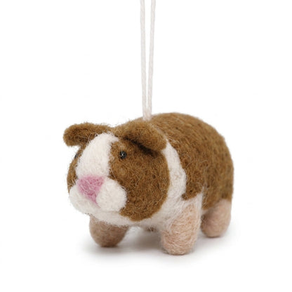 Handmade Wool Felt Guinea Pig Ornament