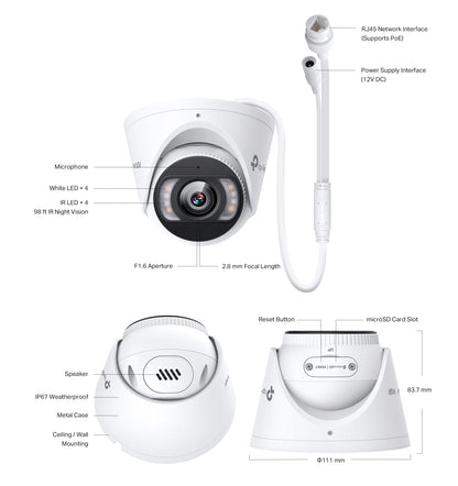TP-Link InSight S455 VIGI 5MP Full-Colour Turret Network Camera – Sharper Vision, Smarter Protection
