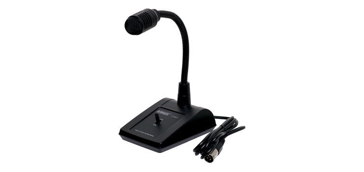 REDBACK C0377 Professional Desktop Paging Microphone – 3-Pin XLR, Momentary & Lock-On Switch, All-Metal Construction