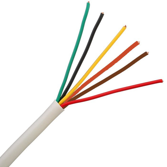 Electra Cables 6 Core 14/0.20 Unscreened PVC Security Cable 100m Roll – White | CBLSEC140206C-100WHT