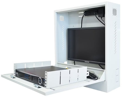 CCTV Cabinet RK003 SECCAB All-in-One CCTV Slimline Vertical Wall Mount Security Network Cabinet