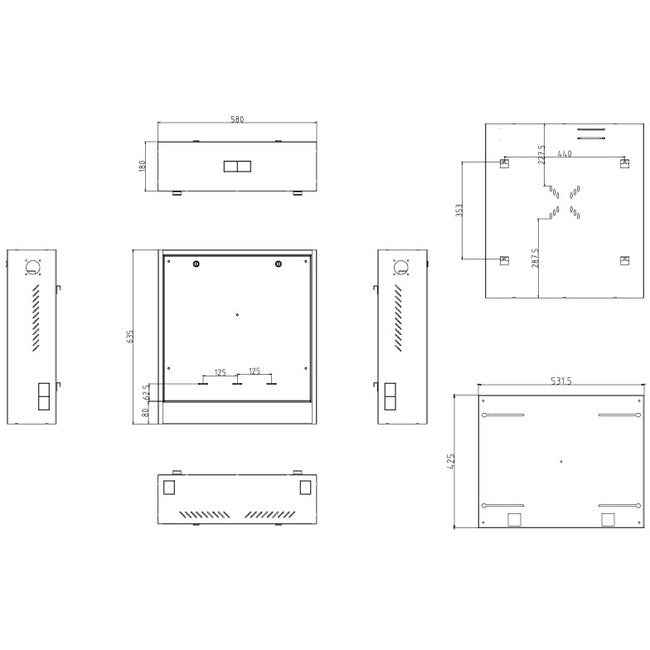 CCTV Cabinet RK003 SECCAB All-in-One CCTV Slimline Vertical Wall Mount Security Network Cabinet