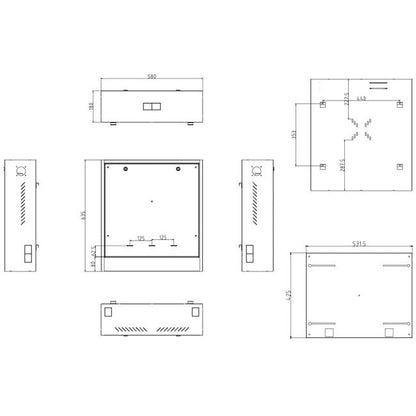 CCTV Cabinet RK003 SECCAB All-in-One CCTV Slimline Vertical Wall Mount Security Network Cabinet