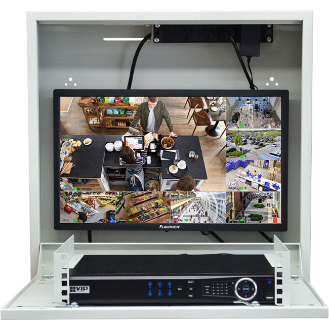CCTV Cabinet RK003 SECCAB All-in-One CCTV Slimline Vertical Wall Mount Security Network Cabinet