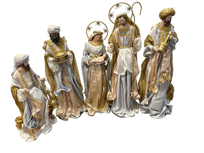 24.5” Large Christmas Religious Handmade Nativity Set with Holy Family and Three Wise Men (Approx. 65 cm)