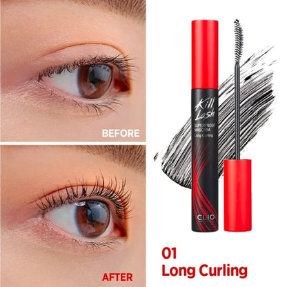 CLIO Kill Lash Superproof mascara, red long curling tube and brush