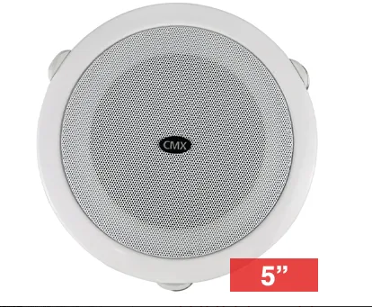 CMX CSK-56W 5" Quick Fit Dual Cone Ceiling Speaker – 6W, 100V Line with White Metal Grille