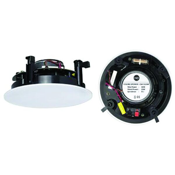 CMX, 6.5" Frameless Coaxial HiFi speaker, Ceiling mount, 30/60W, 6.5" (160mm), 1" (25mm) tweeter, includes white frameless metal grille, Rota-clamp mounting, 60-20KHz response, 8 Ohm, cutout 205mmPart Number: CSK-613HR