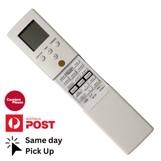 Fujitsu air conditioner remote control with LCD screen and buttons
