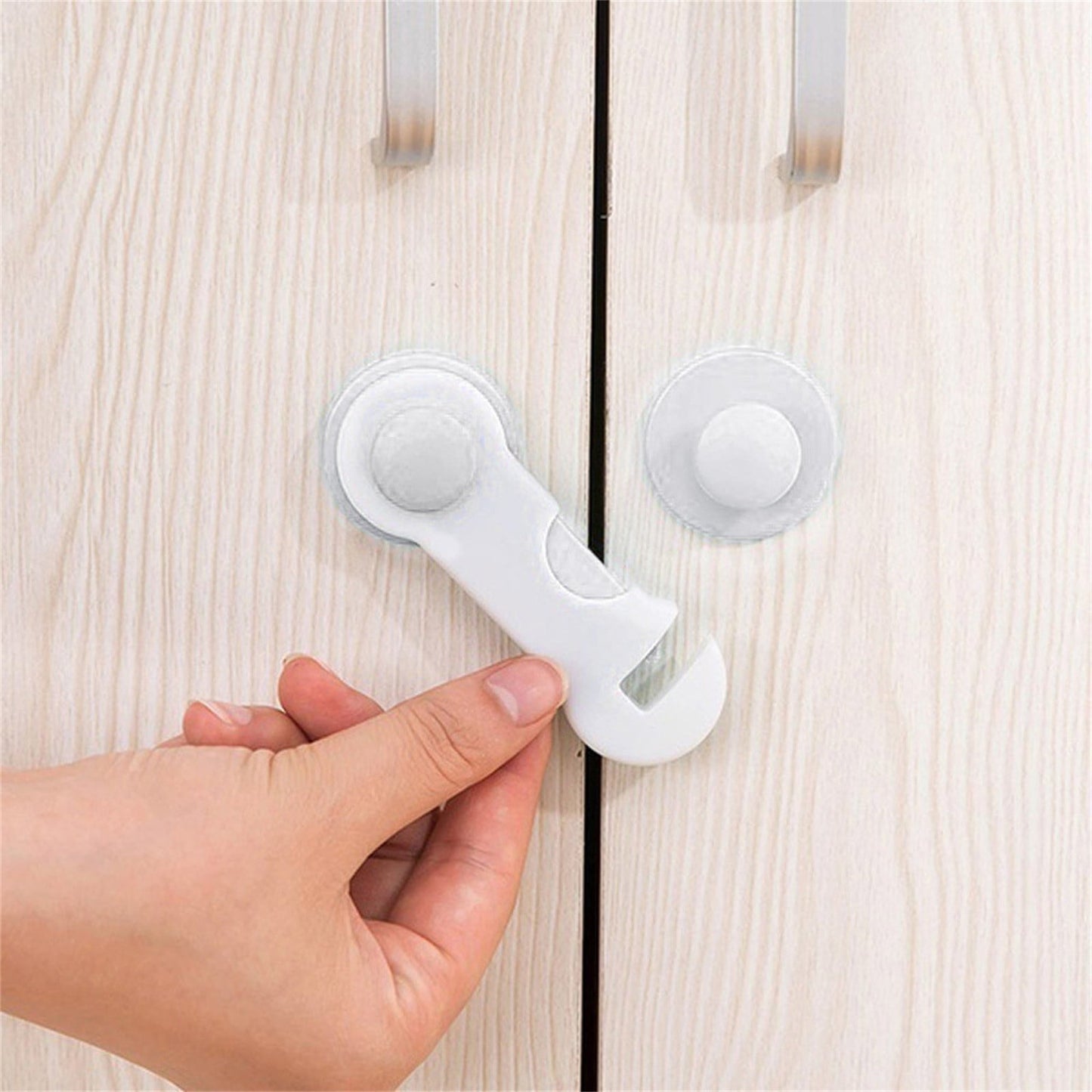 Cabinet Locks for Pet Safety, Plastic Latches with Adhesive for Drawer Cupboards Closet and Pantry Door, Fridge Lock for Protecting Dog and Cat, 2 Pcs, 3.74 Inches 3.74" Black