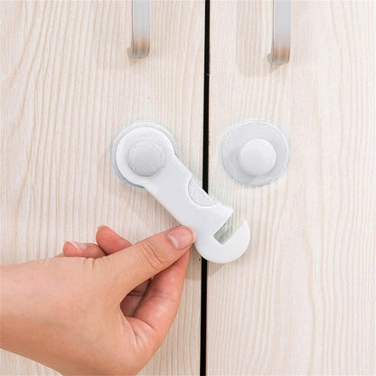 Cabinet Locks for Pet Safety, Plastic Latches with Adhesive for Drawer Cupboards Closet and Pantry Door, Fridge Lock for Protecting Dog and Cat, 2 Pcs, 3.74 Inches 3.74" Black