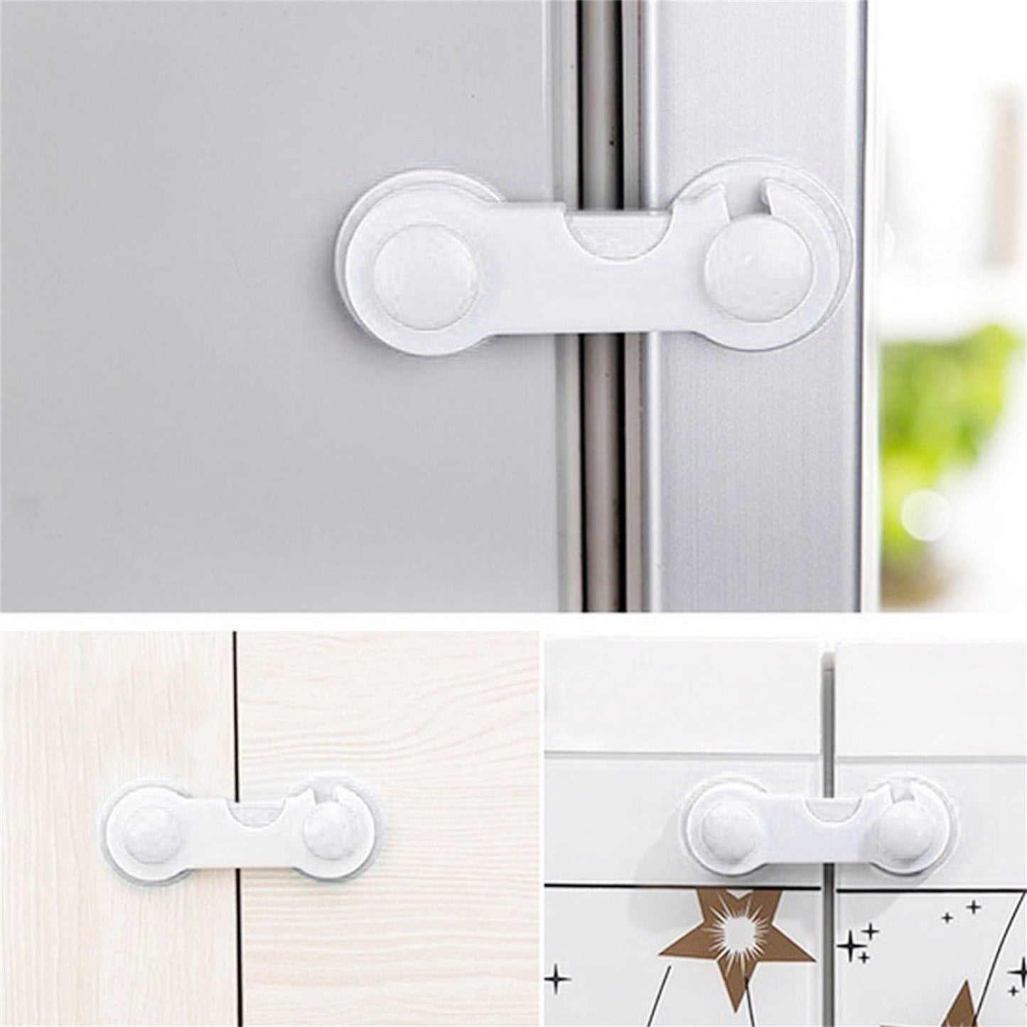Cabinet Locks for Pet Safety, Plastic Latches with Adhesive for Drawer Cupboards Closet and Pantry Door, Fridge Lock for Protecting Dog and Cat, 2 Pcs, 3.74 Inches 3.74" Black