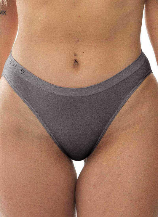 Women's slate gray brief underwear, low-rise fit with full back coverage