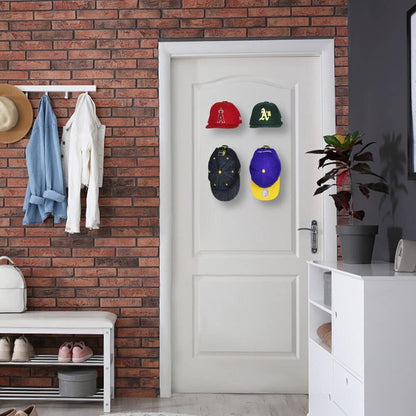 Cap Rack Set of 8 - Wall Cap Holders - Cap Hooks - With Screws and Tape - Two Installation Methods - Cap Rack Coat Rack - Cap Rack Storage System - Cap Storage Bag - Hat Holder - Cap Organizer - Double Suspension - Transparent