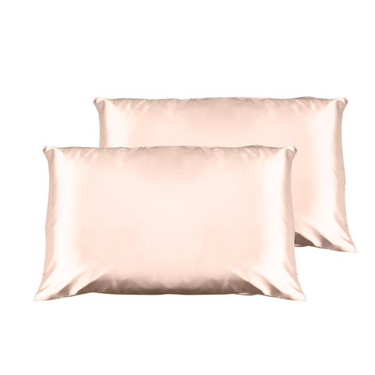 Casa Decor Luxury Satin Pillowcase Twin Pack Size With Gift Box Luxury - Champagne Pink.