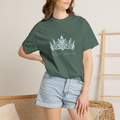 The White Sovereign Blue Seaweed Crown  Tsaritsa Frost Queen Graphic Tee