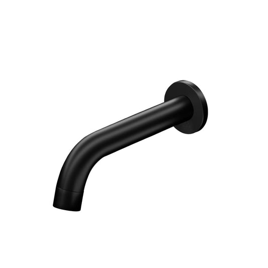 Wall-mounted matte black bathtub faucet spout with round wall plate