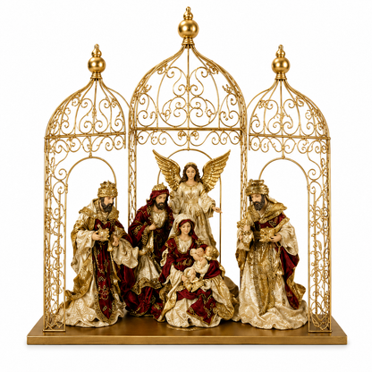 PRE ORDER  12" Nativity Set in 24" Gazebo – Large Religious Christmas Scene Decoration, Holy Family Holiday Display for Home & Church PRE ORDER