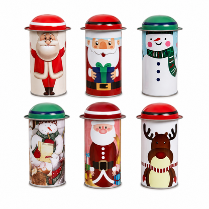 Christmas Santa Claus Cookie Tin – Festive Holiday Cookie Storage Box for Cookies, Candy & Gift Giving