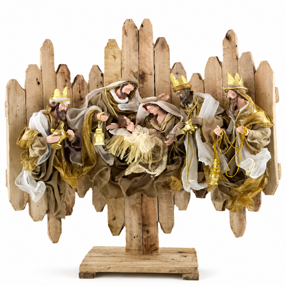 Handmade Christmas Nativity Wreath 78Cm – Holy Family Religious Wall Decor, Christian Christmas Door & Home Decoration