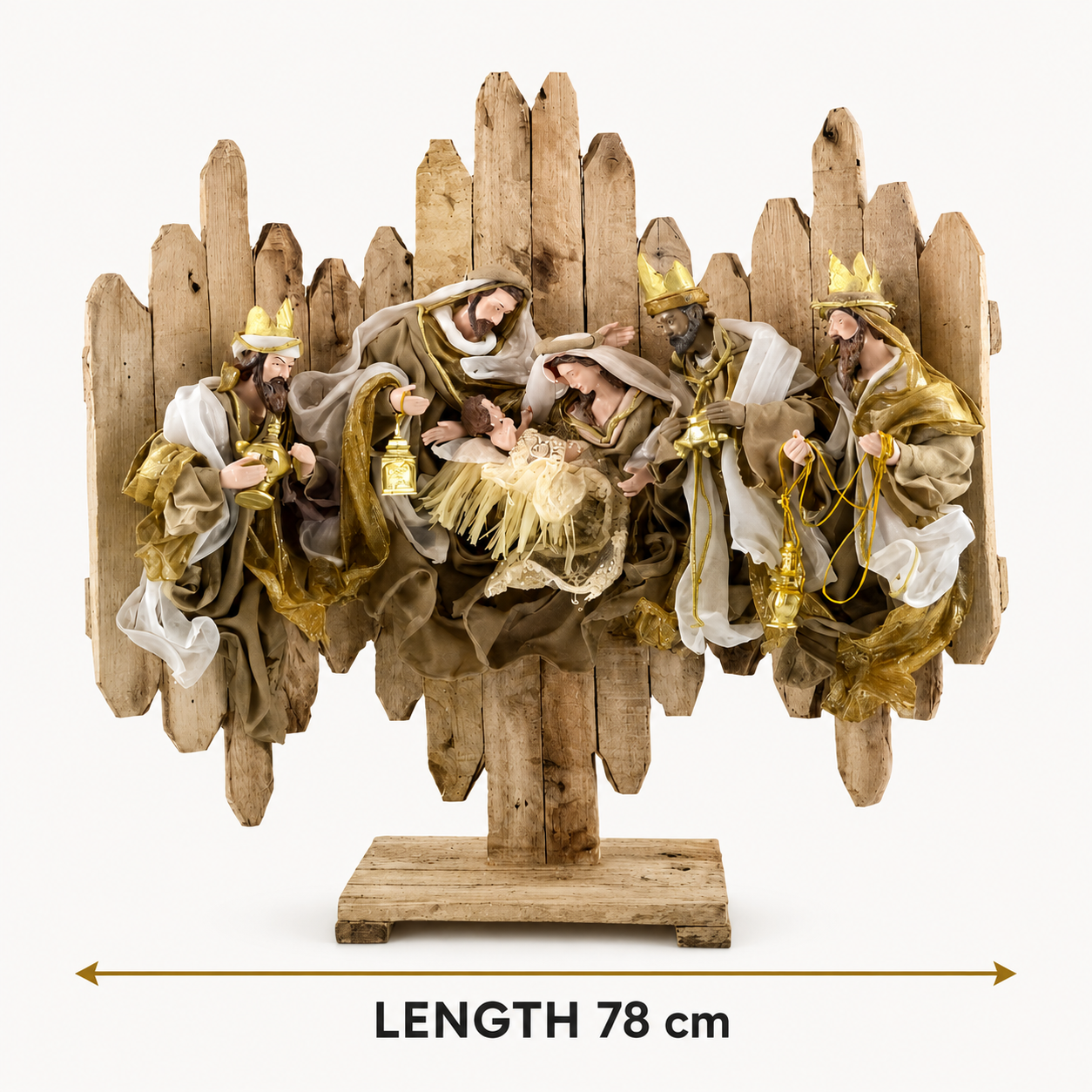 Handmade Christmas Nativity Wreath 78Cm – Holy Family Religious Wall Decor, Christian Christmas Door & Home Decoration