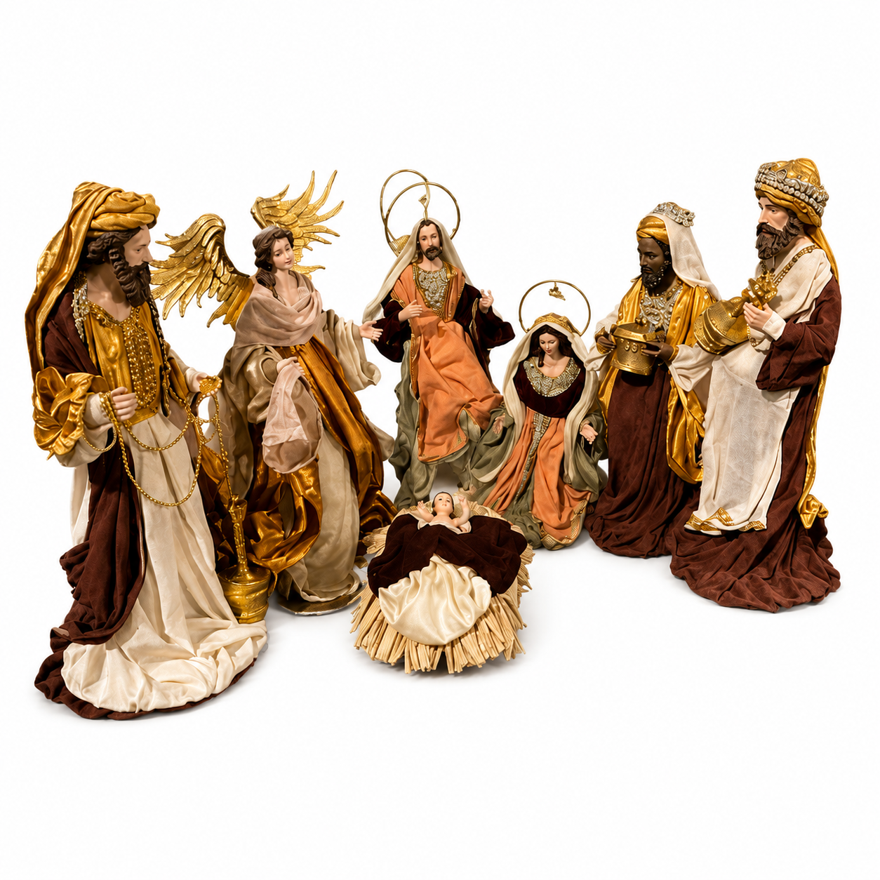 Christmas Religious Handmade Nativity Set with Manger - 35-50cm