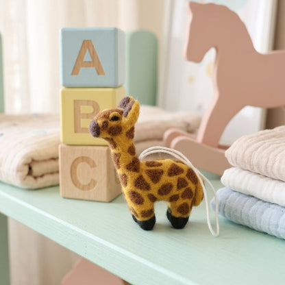 Handmade Wool Felt Giraffe Ornament