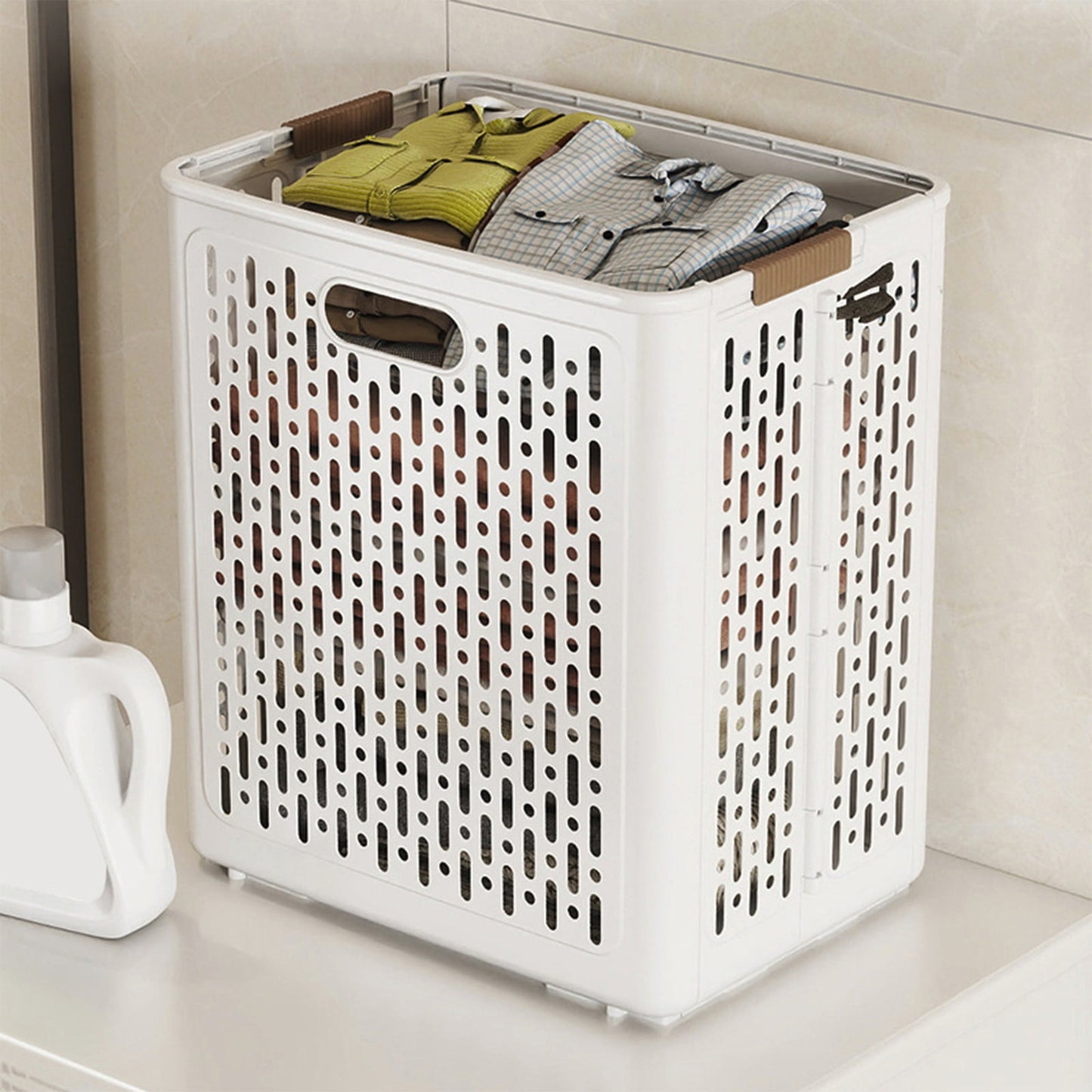 Collapsible Rolling Laundry Hamper with Wheels - Space-Saving Organizer