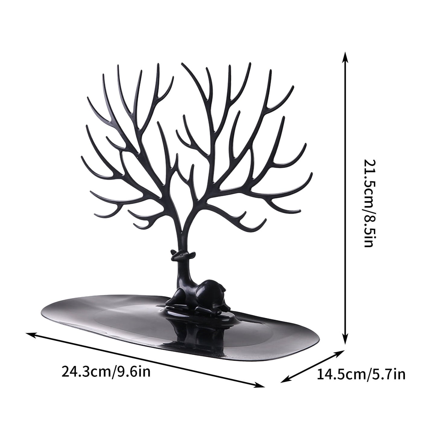 Chmadoxn Jewelry Tree Stand Organizer Jewelry Display Tray Deer Tree Jewellery Holder Hanger for Necklaces Bracelet Earrings Birthday Gifts Jewellery Stand Rack Storage 9.6×5.7×8.5 in White