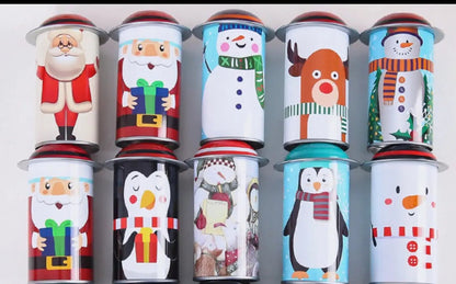 Christmas Santa Claus Cookie Tin – Festive Holiday Cookie Storage Box for Cookies, Candy & Gift Giving