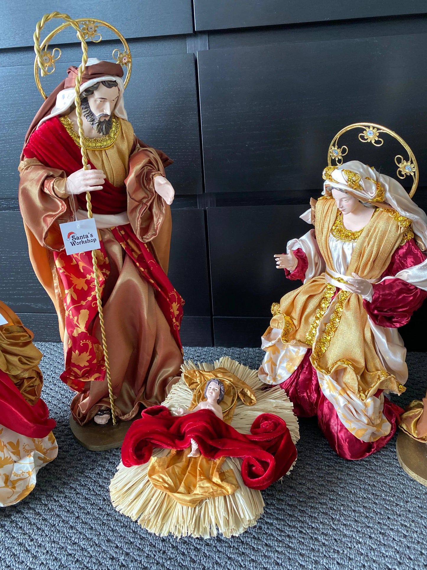 PRE ORDER 60cm Christmas Nativity Set with Manger & Angel | Holy Family Religious Christmas Decoration for Home, Church & Holiday Display